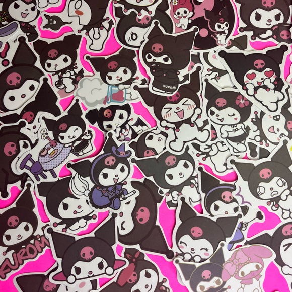 Kuromi Sticker Pack – 10 PCs Random Kawaii Sanrio Stickers for Journals - Picture 1 of 4